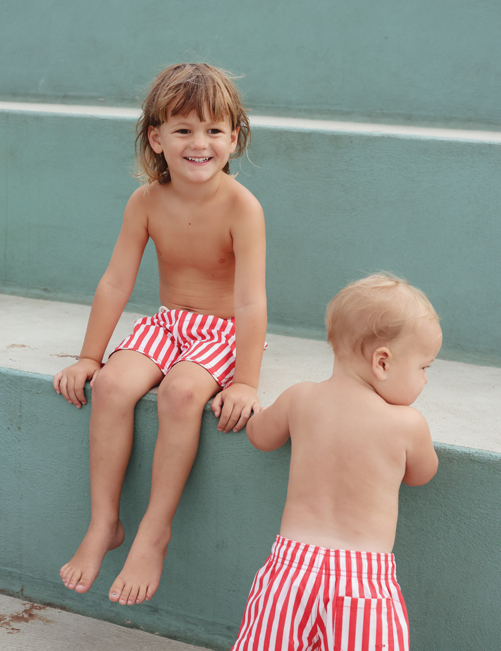 Stripe Boardshorts : Red