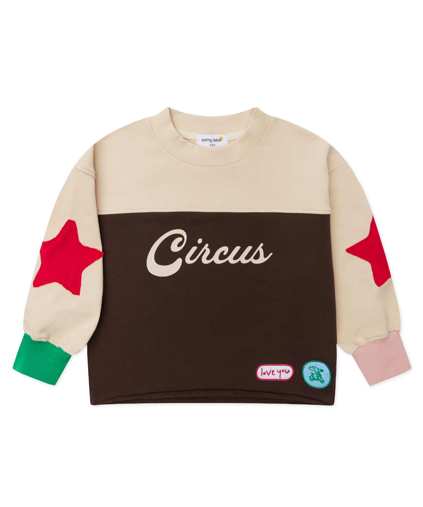 Sonny Label Circus26 retro sweatshirt flat lay on a grey background — cosy cotton for cool days.