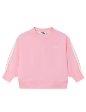 Kids sloppy joe jumper in Flamingo pink with embroidered Sonny logo