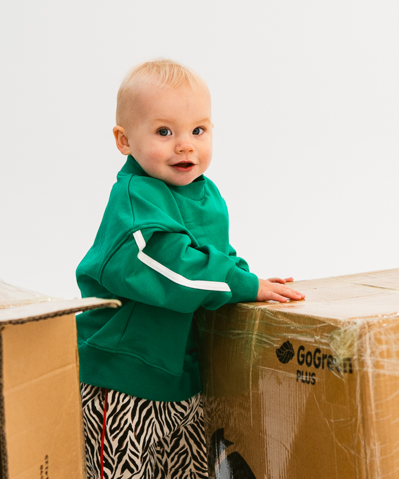 Kids sloppy joe jumper in Pickle green with embroidered Sonny logo
