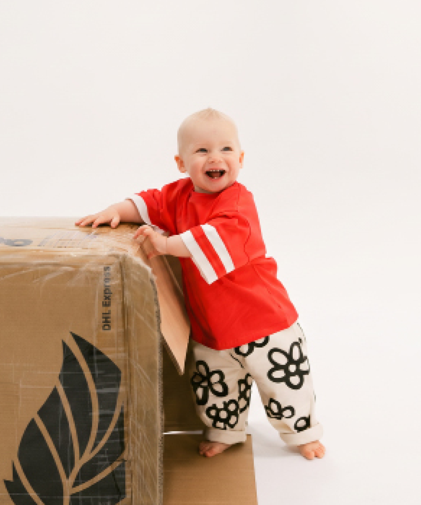 Kids oversized sports tee in Cherry red with multi-panel sleeves by Sonny Label