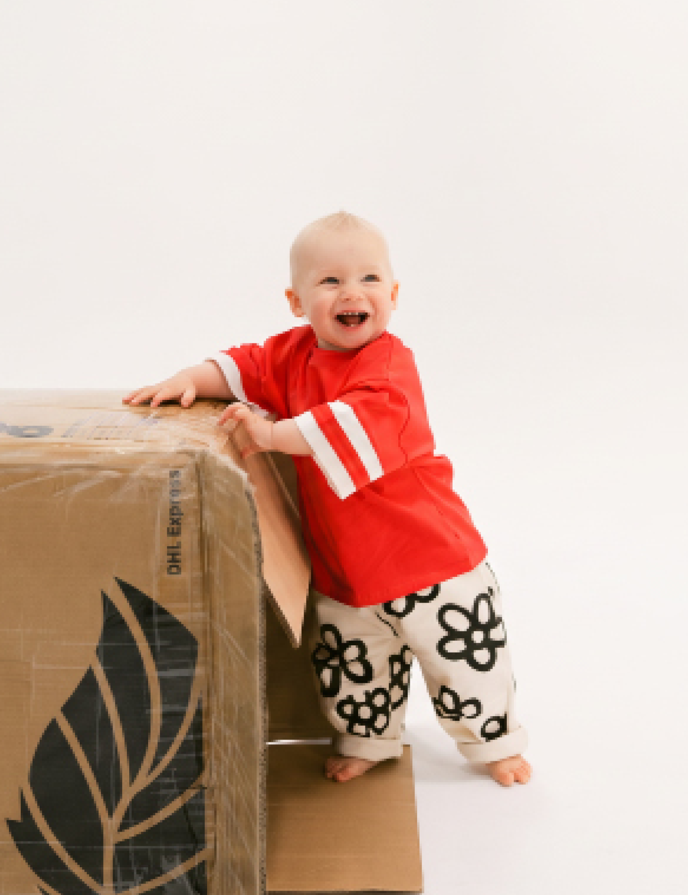 Kids oversized sports tee in Cherry red with multi-panel sleeves by Sonny Label