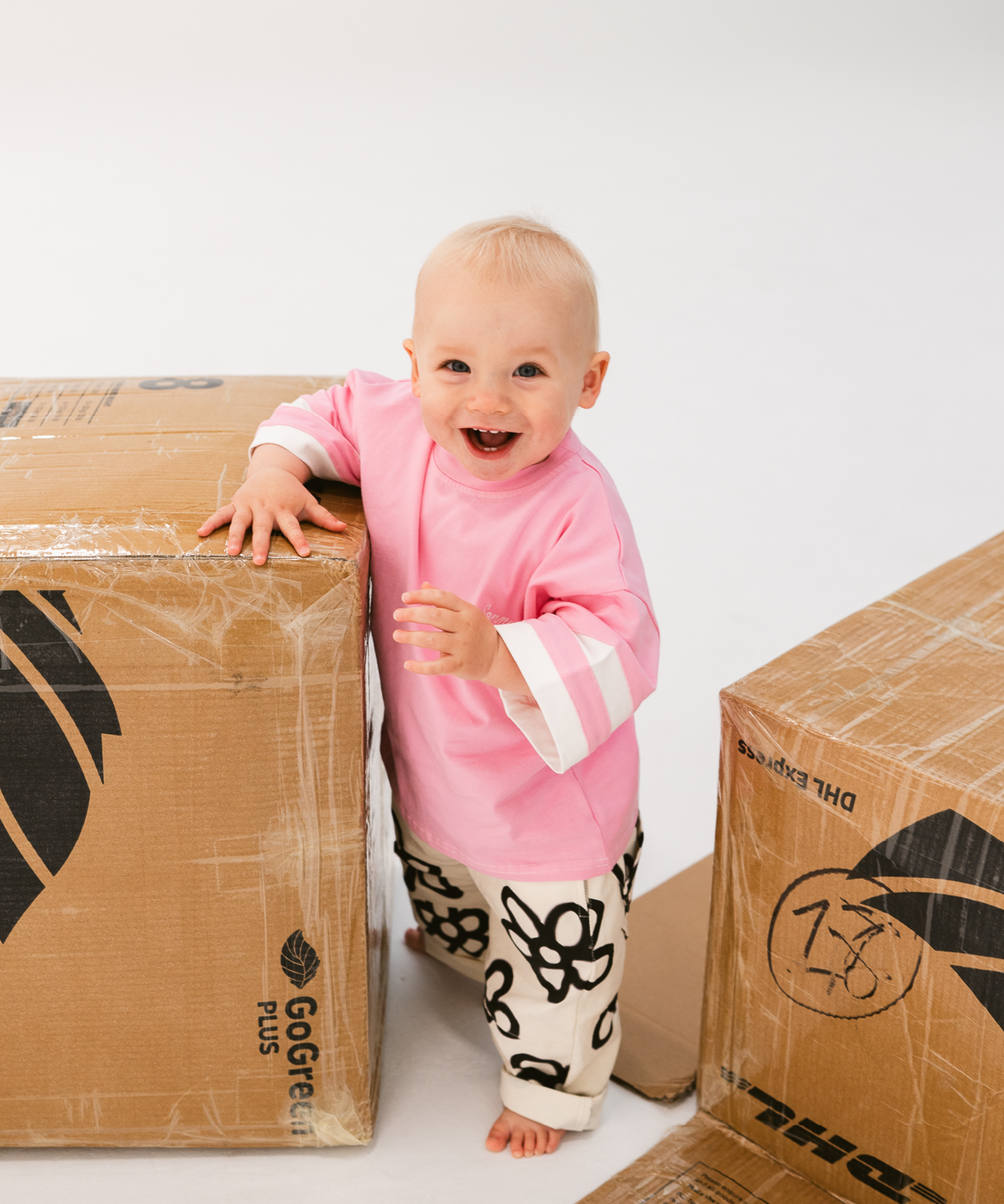 Kids oversized sports tee in Flamingo pink with multi-panel sleeves by Sonny Label
