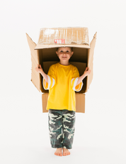 Kids oversized sports tee in Sunshine yellow with multi-panel sleeves by Sonny Label