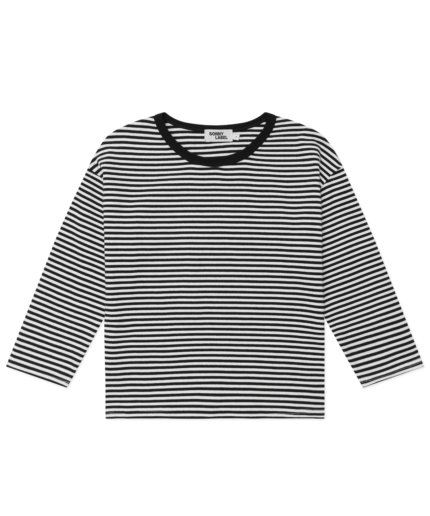 Kids long sleeve stripe tee in Black, 100% cotton, by Sonny Label