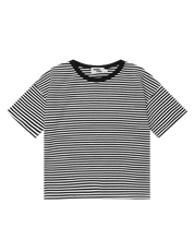 Kids short sleeve stripe tee in Black, 100% cotton, by Sonny Label