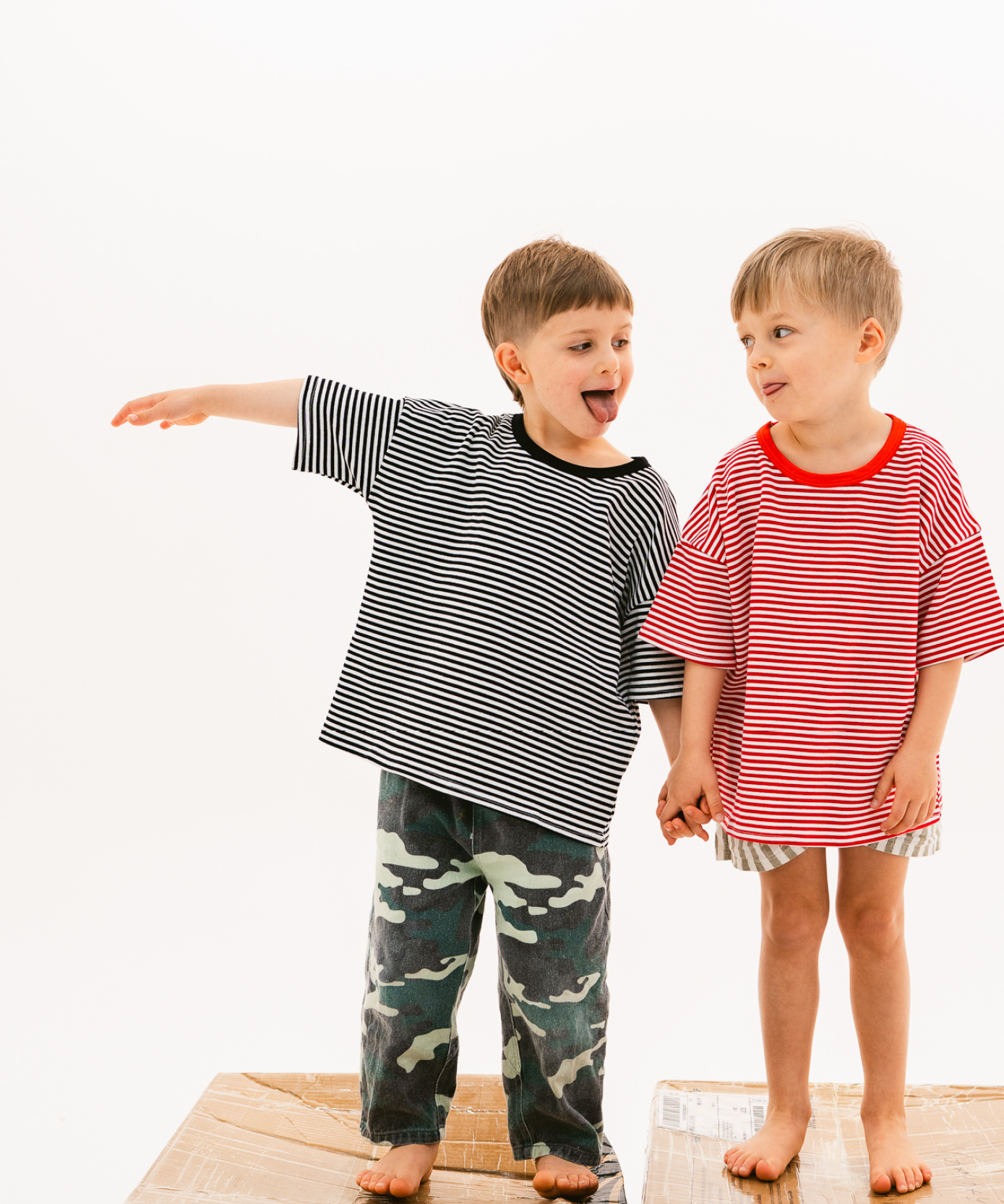 Kids short sleeve stripe tee in Black, 100% cotton, by Sonny Label