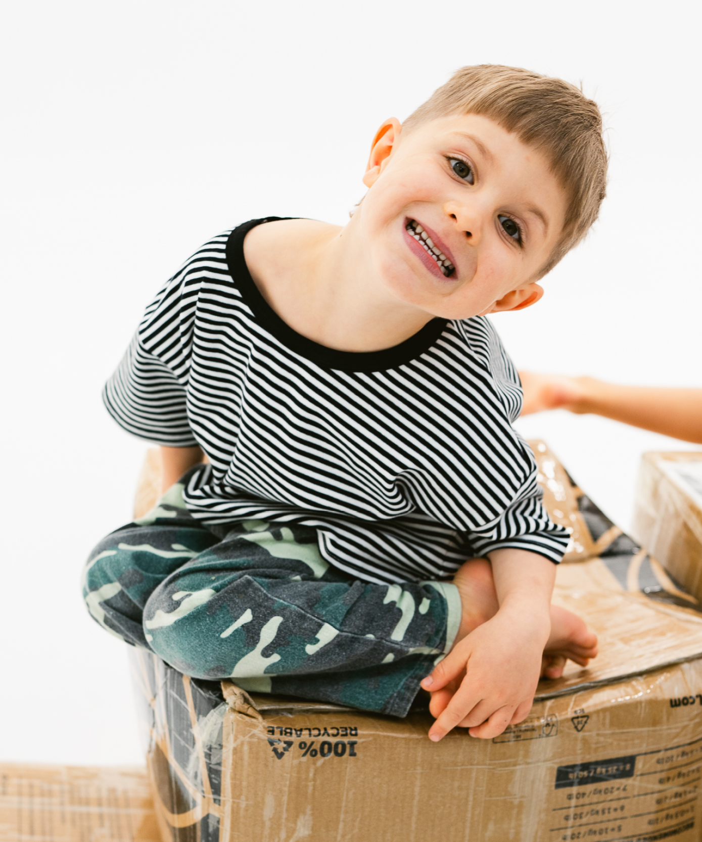 Kids short sleeve stripe tee in Black, 100% cotton, by Sonny Label