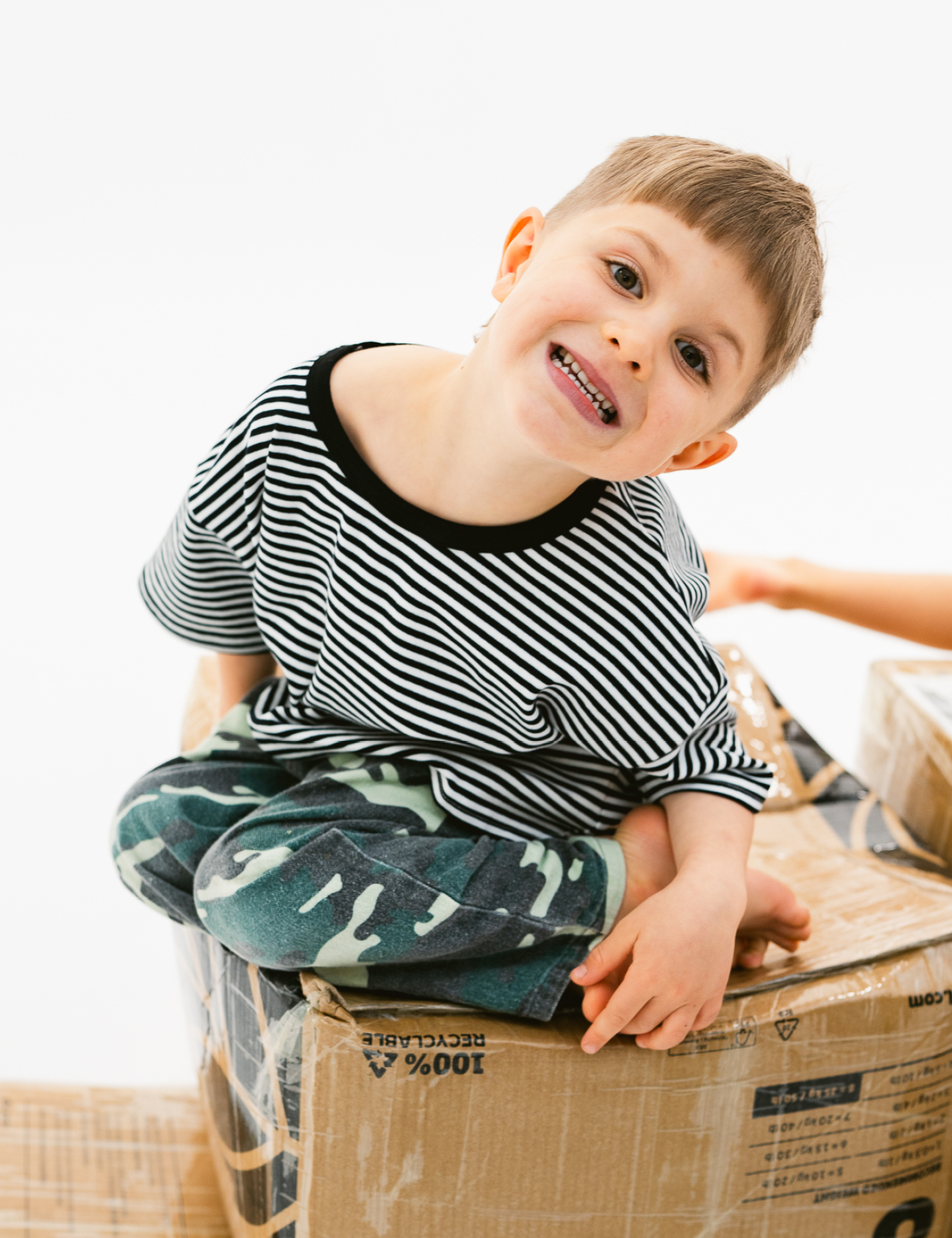 Kids short sleeve stripe tee in Black, 100% cotton, by Sonny Label