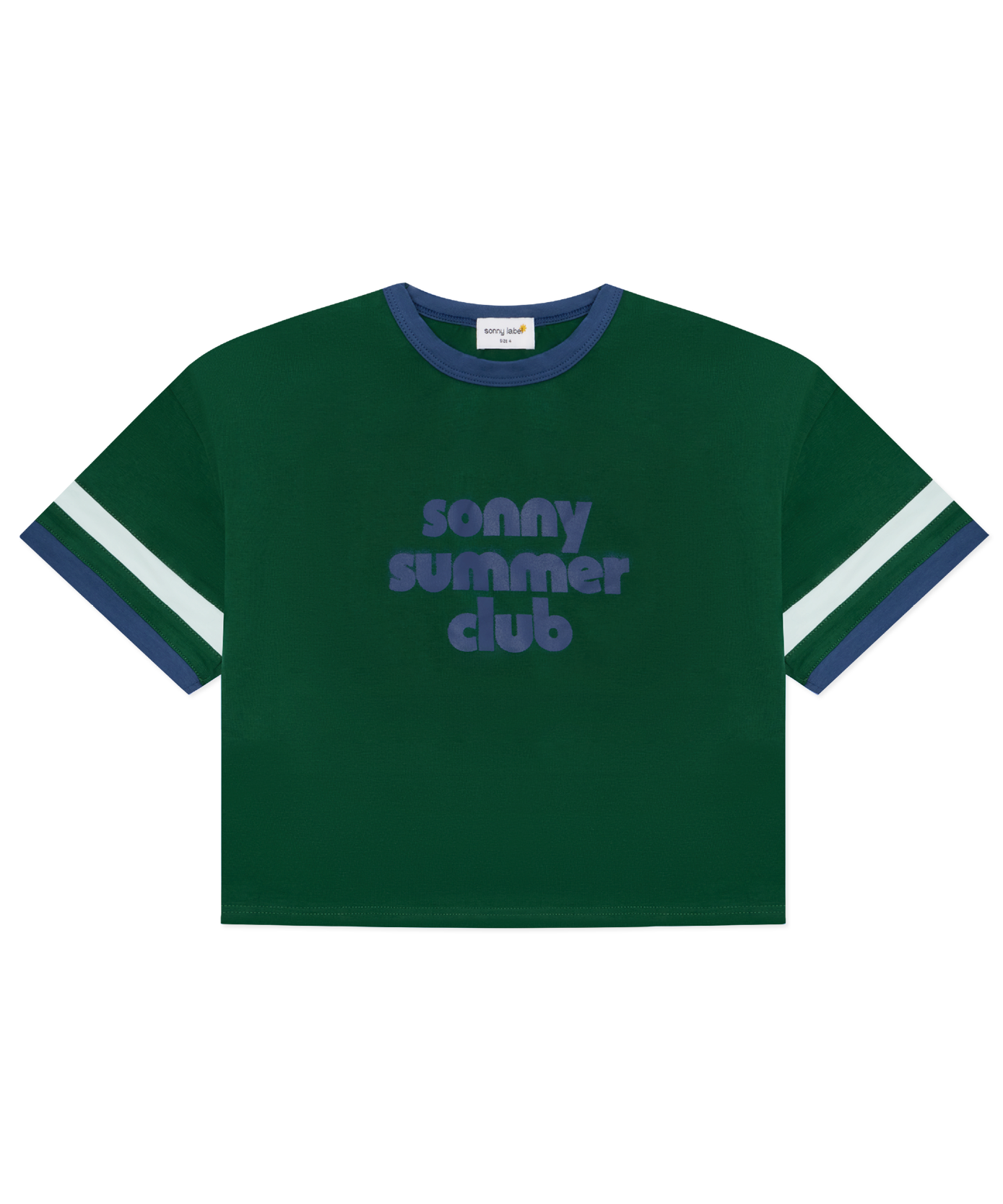 Sonny Label Summer25 palm print sport tee flat lay on a grey background.