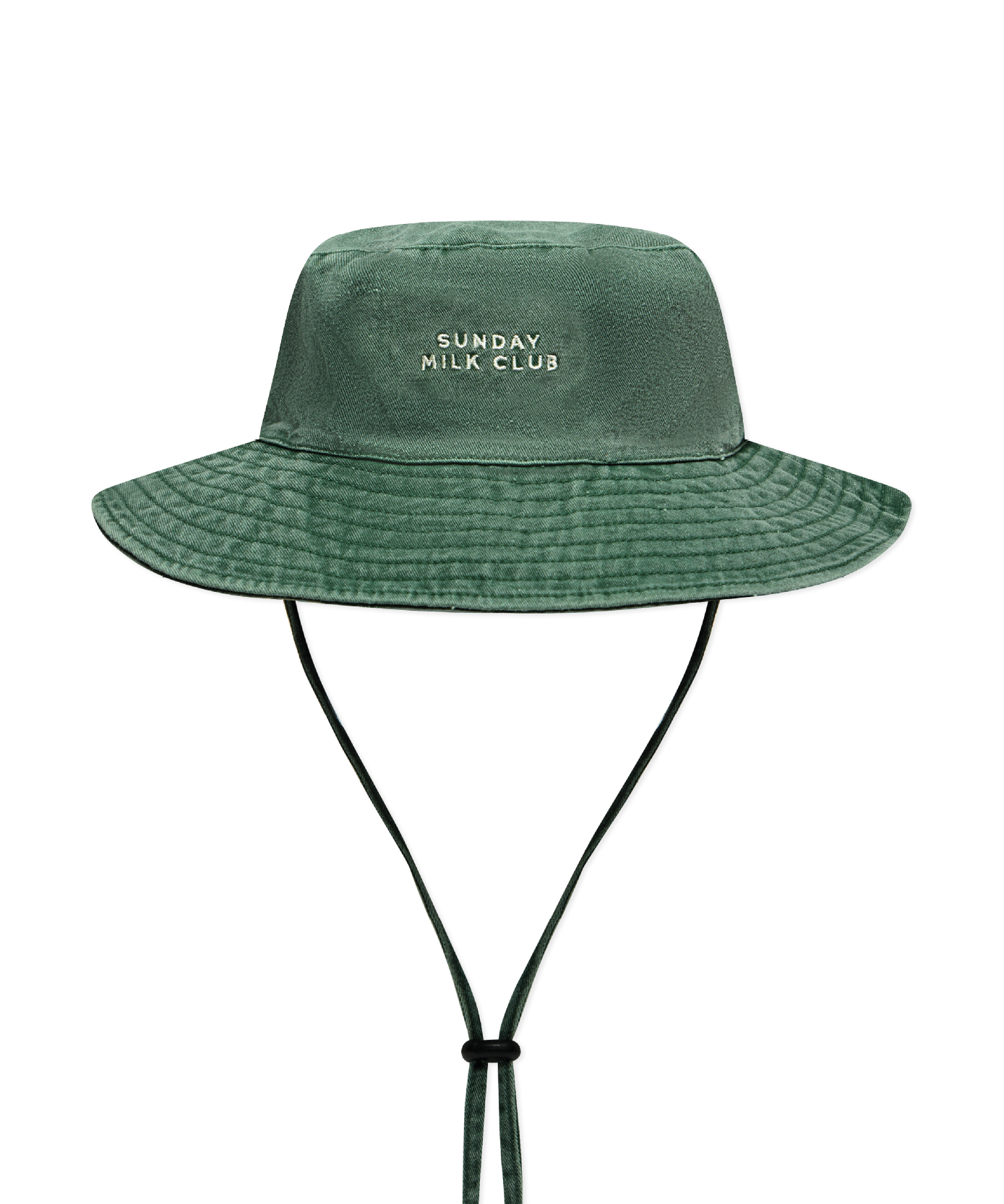 Sonny Label Sunday Club bucket hat flat lay on a grey background.