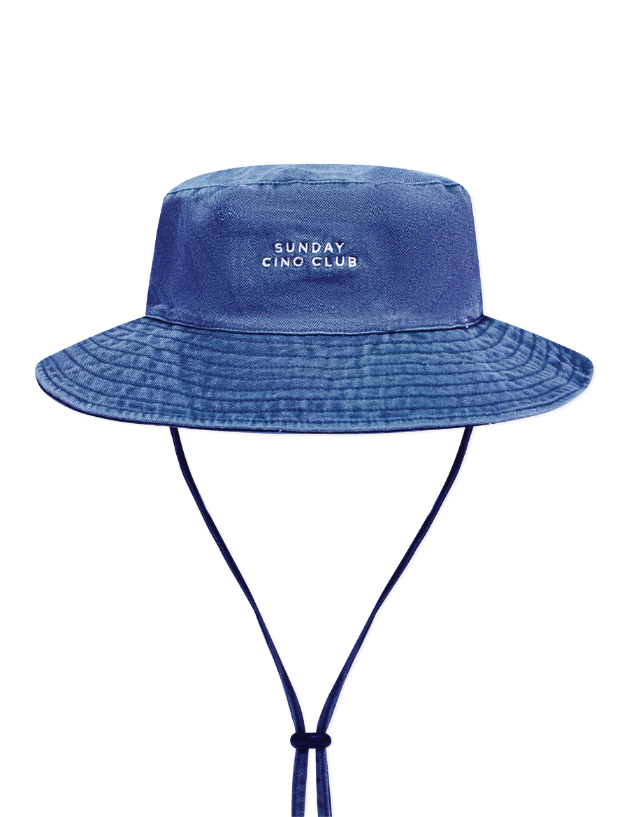 Sonny Label Sunday Club bucket hat flat lay. Variant upload.
