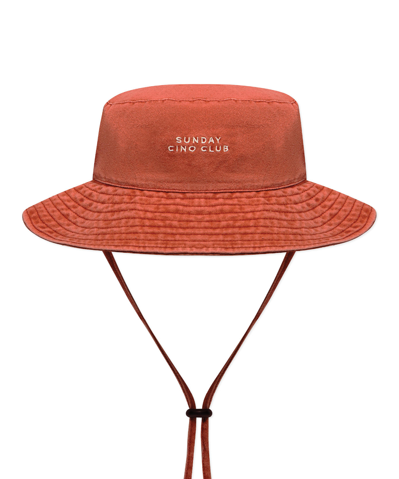 Sonny Label Sunday Club bucket hat flat lay on a grey background.
