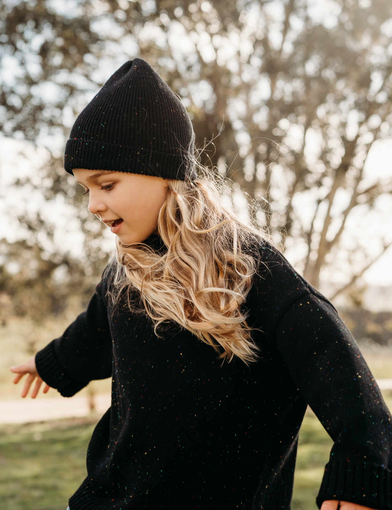 Cotton Beanie in Galaxy Speckle