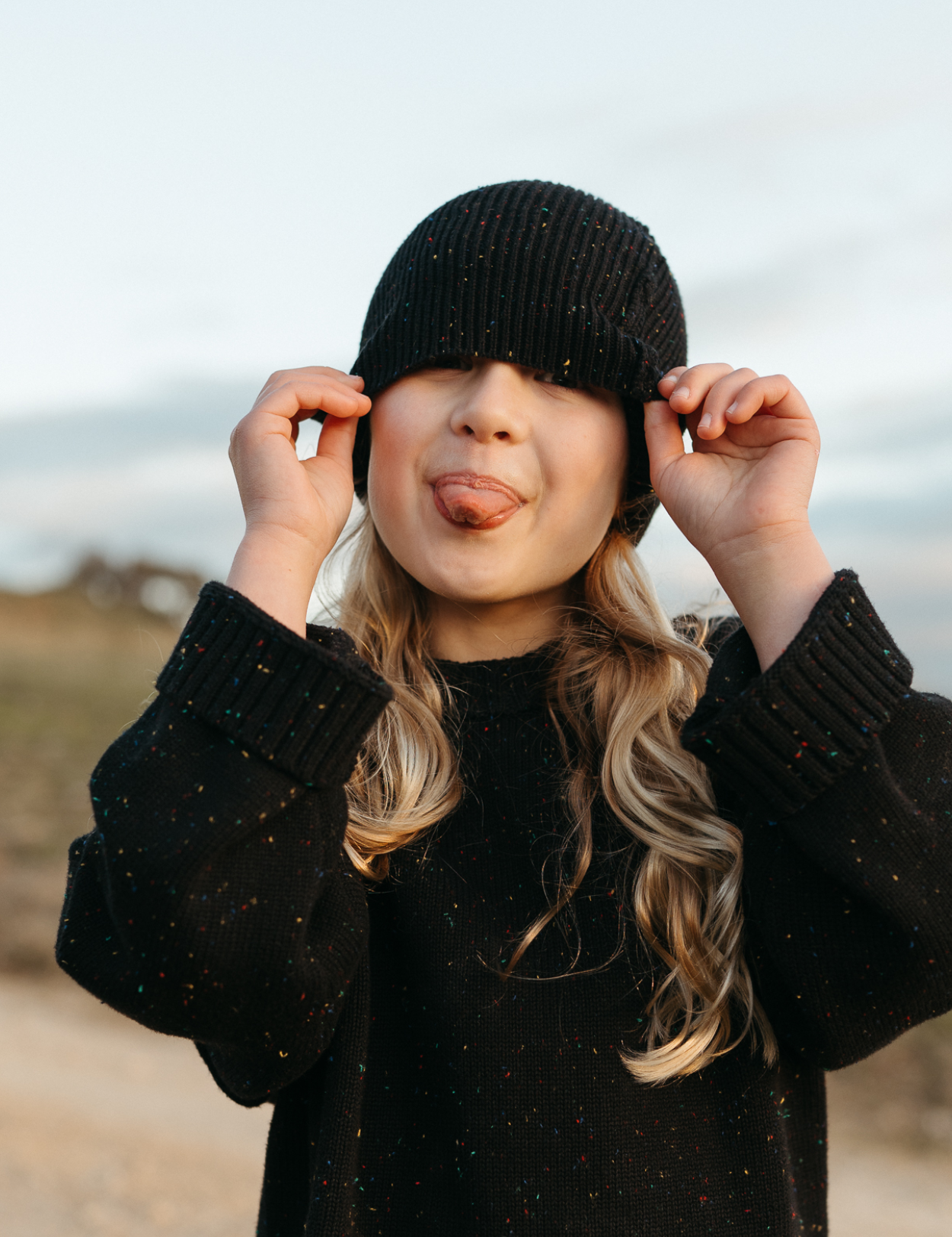 Cotton Beanie in Galaxy Speckle