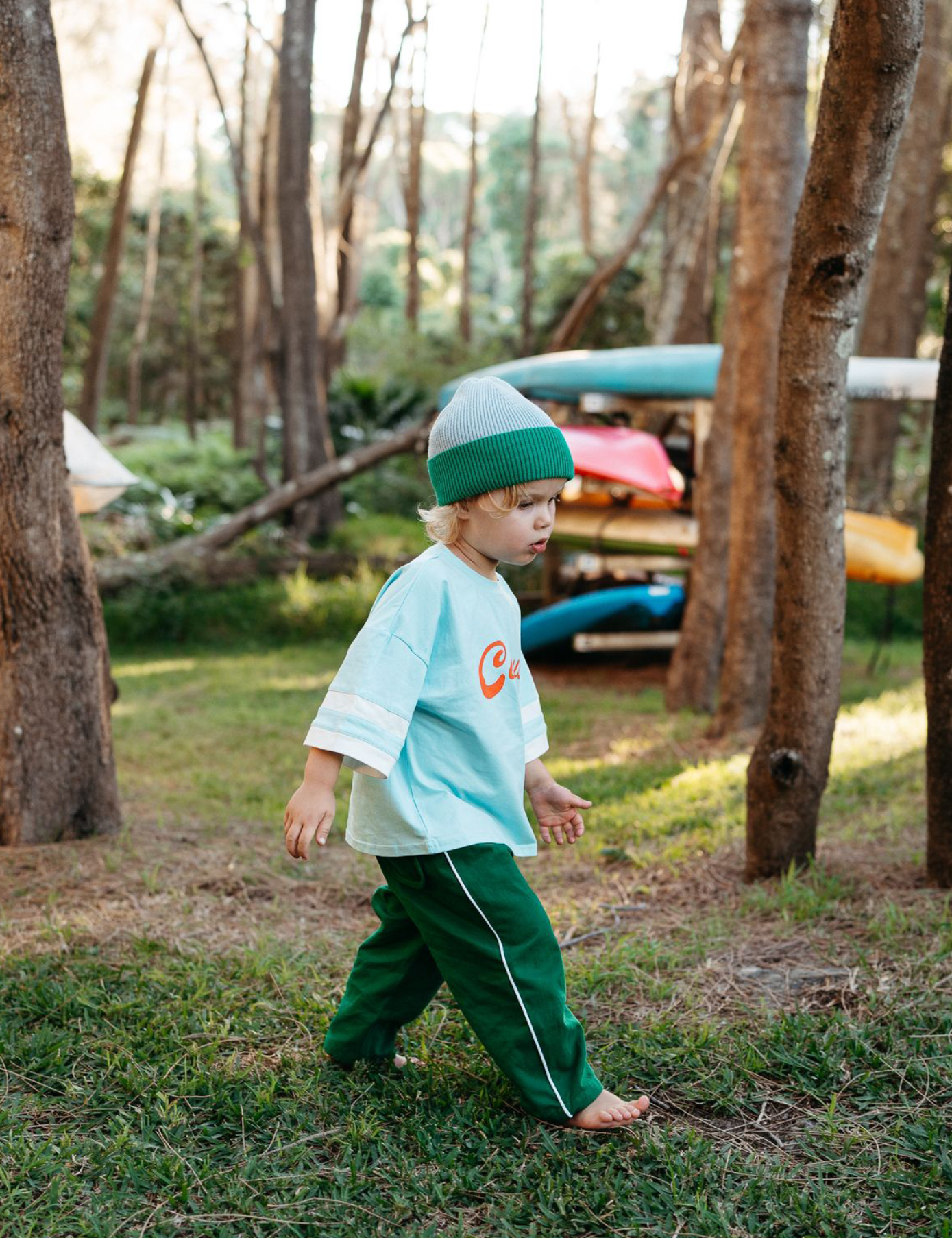 Cotton Beanie in Forest Fun