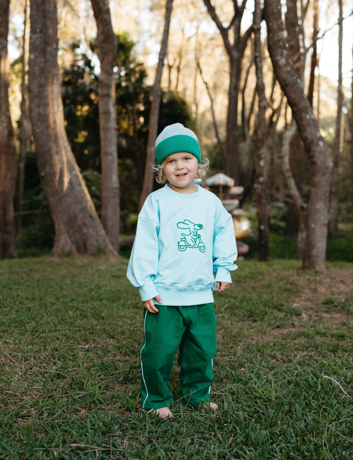 Cotton Beanie in Forest Fun