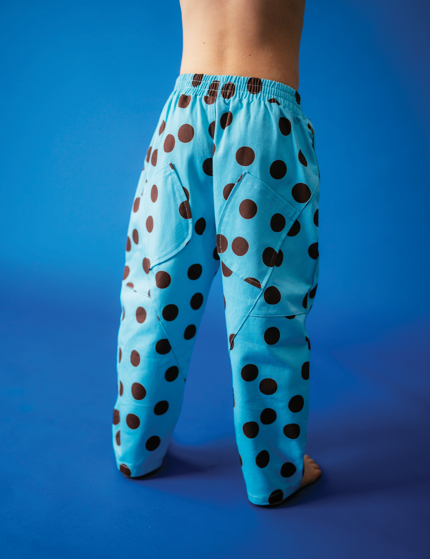 Pocket Pants in Blue Polka