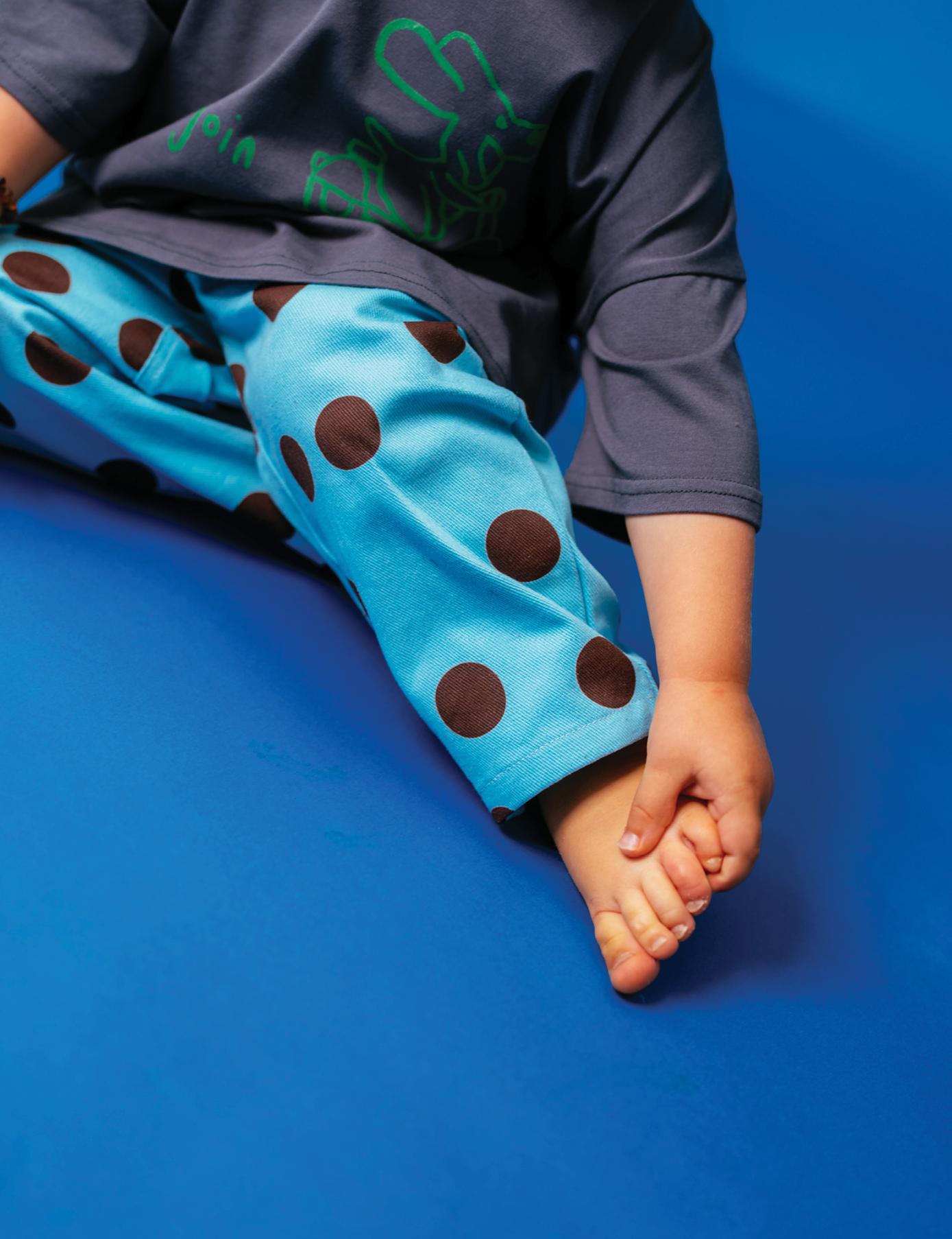 Pocket Pants in Blue Polka