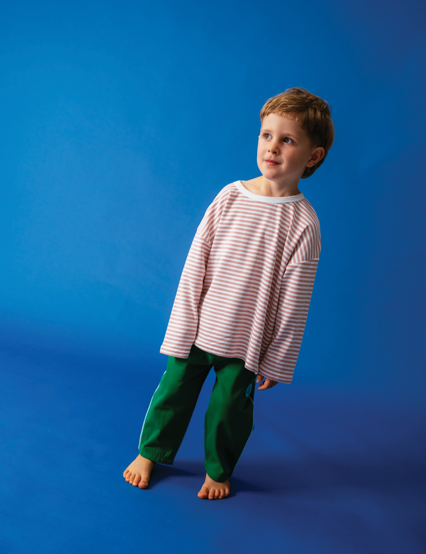 Long Tee in Pink Stripe
