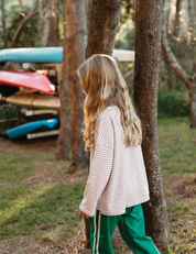 Long Tee in Pink Stripe
