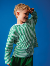 Long Tee in Forest Stripe