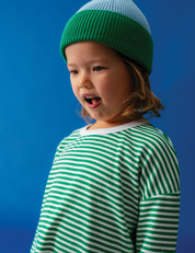 Long Tee in Forest Stripe