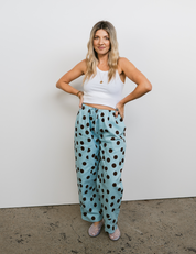 Mumza Twill Pants in Blue Polka