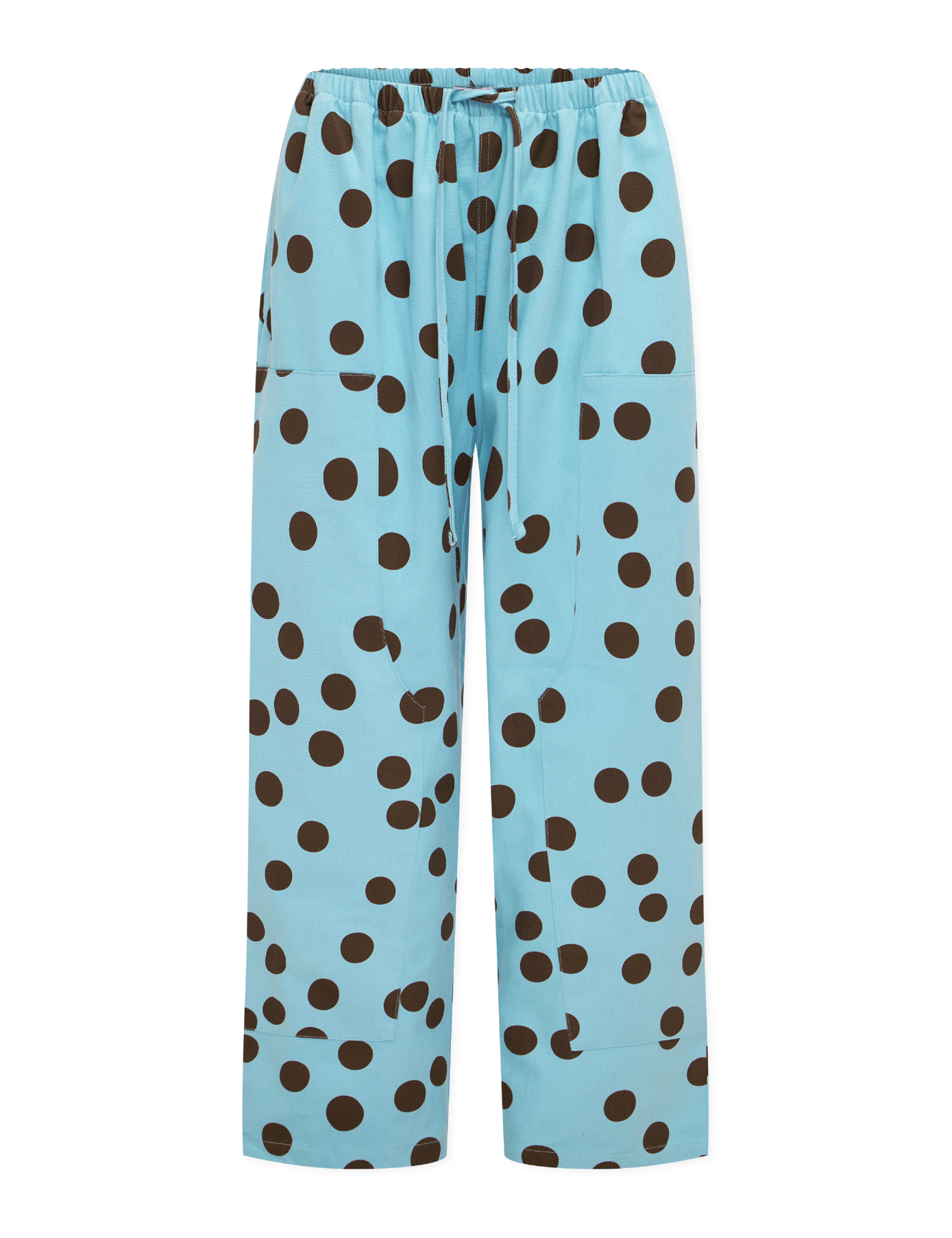 Mumza Twill Pants in Blue Polka
