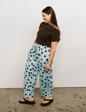 Mumza Twill Pants in Blue Polka
