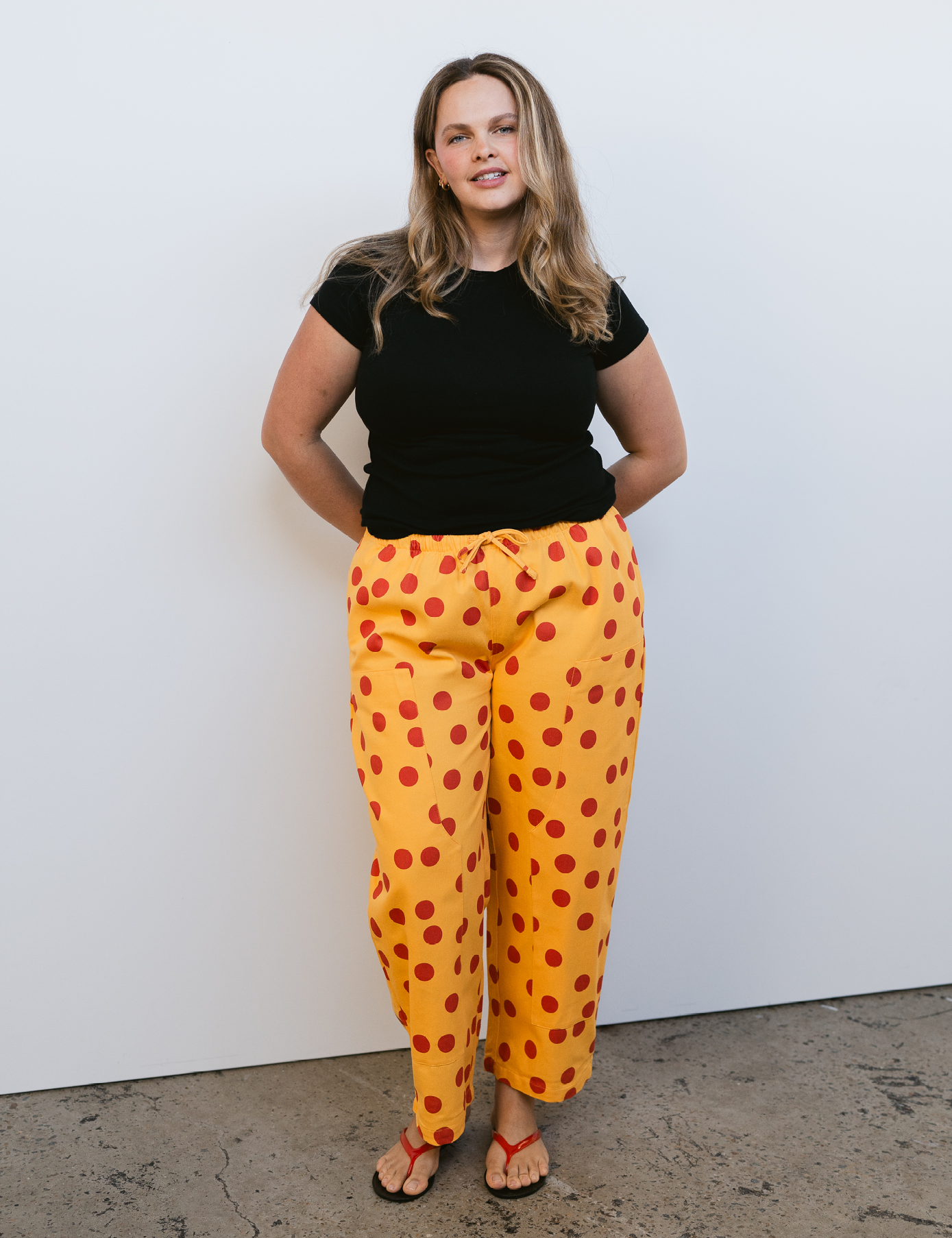 Mumza Twill Pants in Yellow Polka