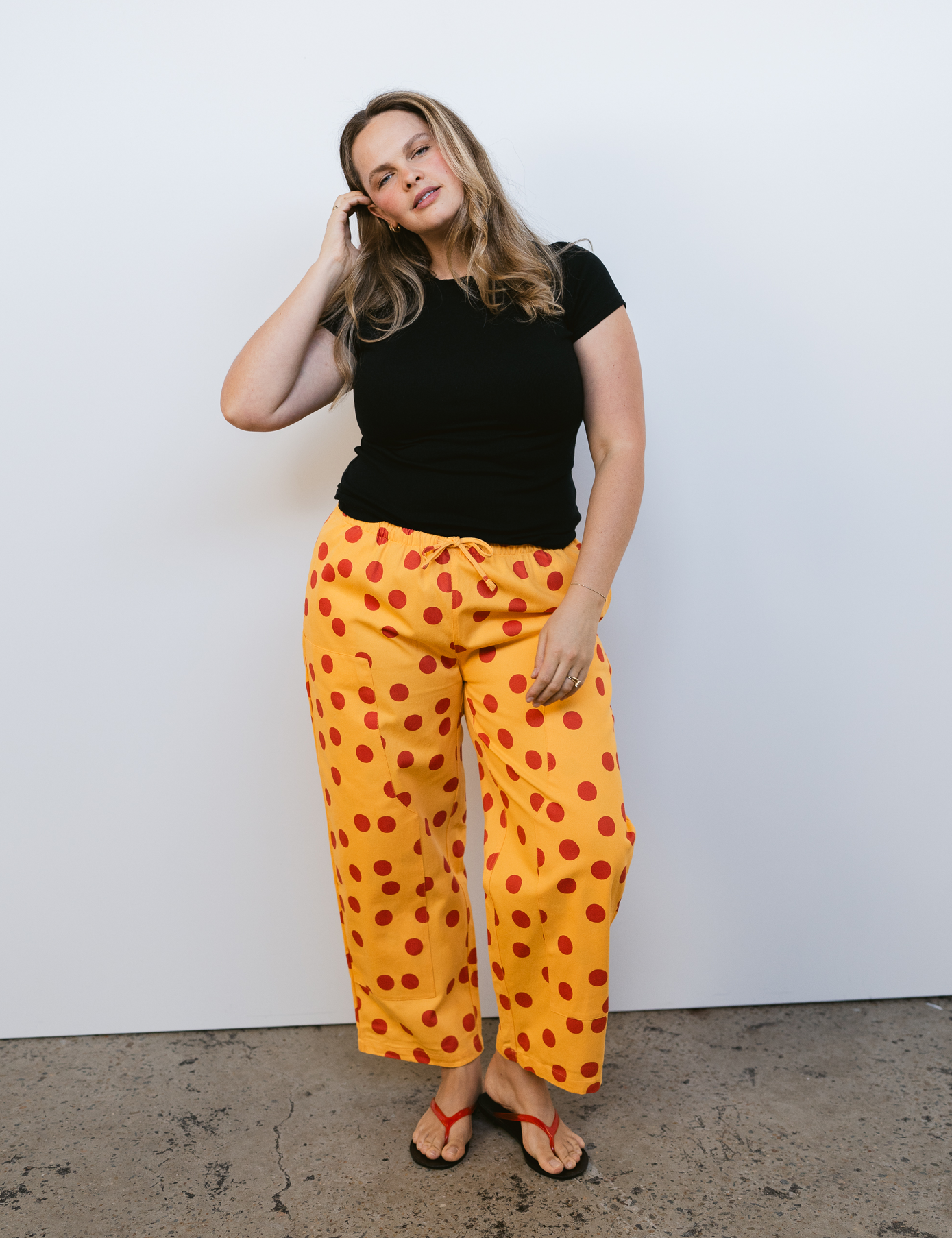 Mumza Twill Pants in Yellow Polka