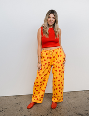 Mumza Twill Pants in Yellow Polka