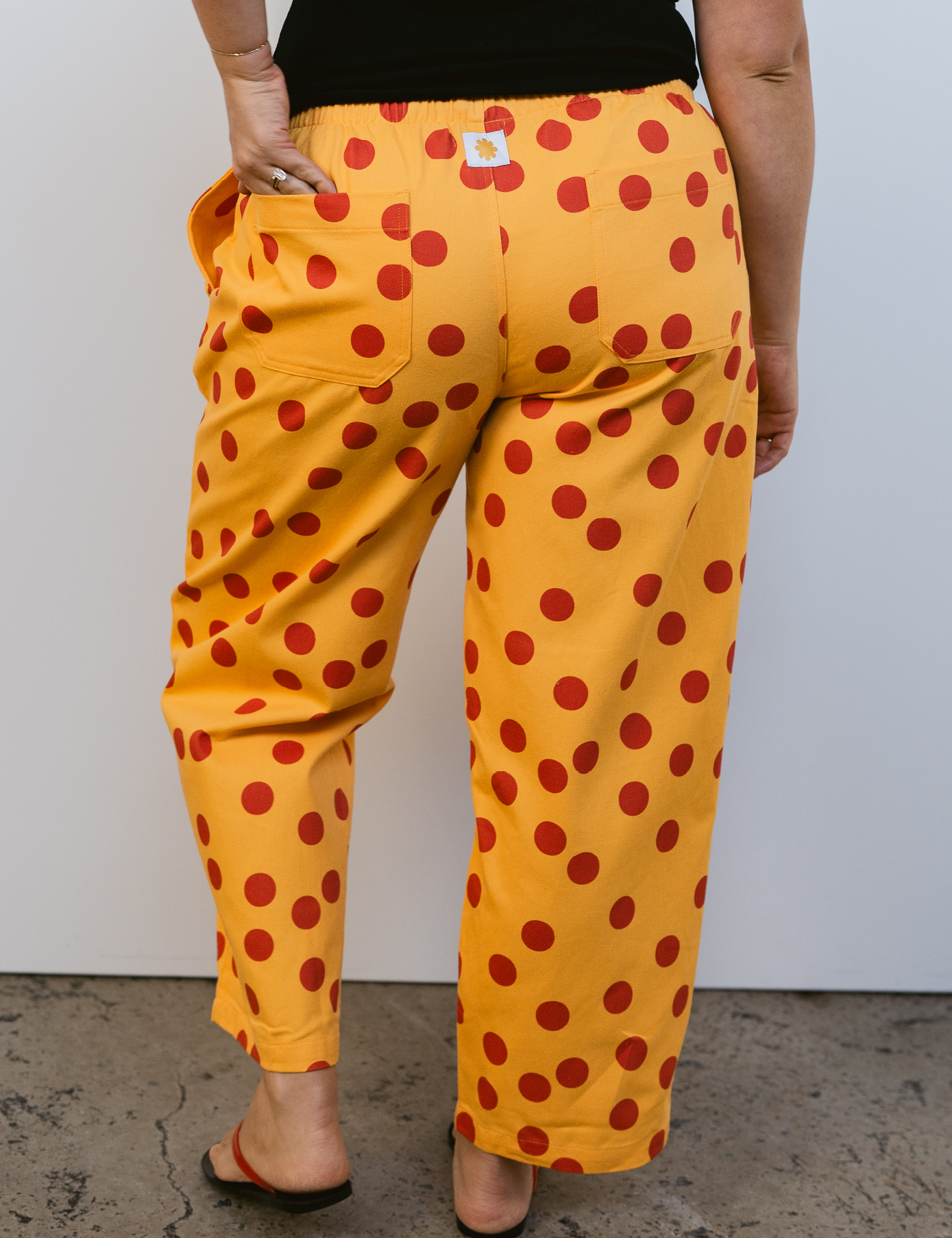 Mumza Twill Pants in Yellow Polka