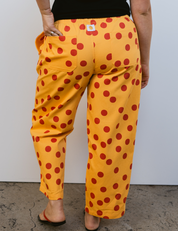 Mumza Twill Pants in Yellow Polka