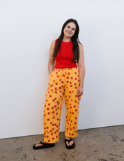 Mumza Twill Pants in Yellow Polka