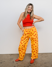 Mumza Twill Pants in Yellow Polka