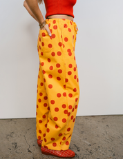 Mumza Twill Pants in Yellow Polka