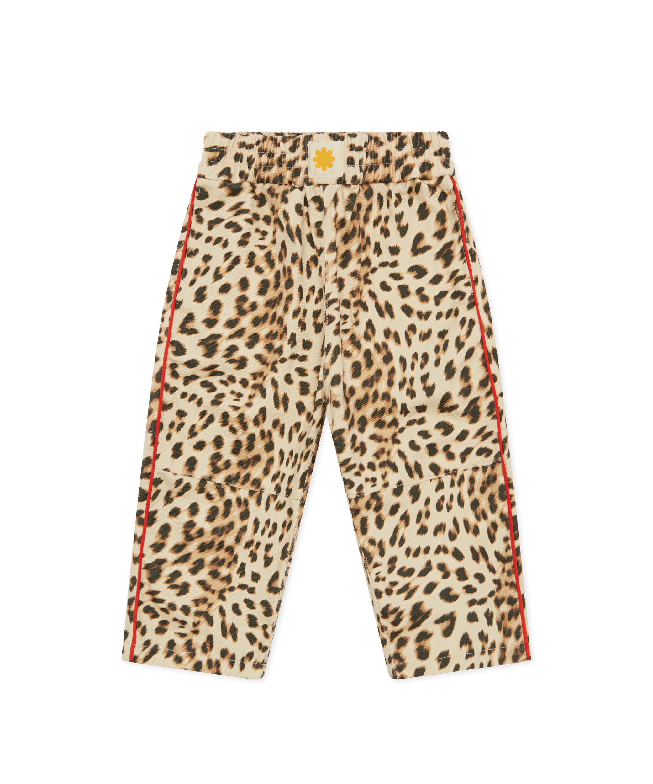 Sonny Label Safari AW25 leopard print wide-leg pocket pants, flat lay on a grey background.
