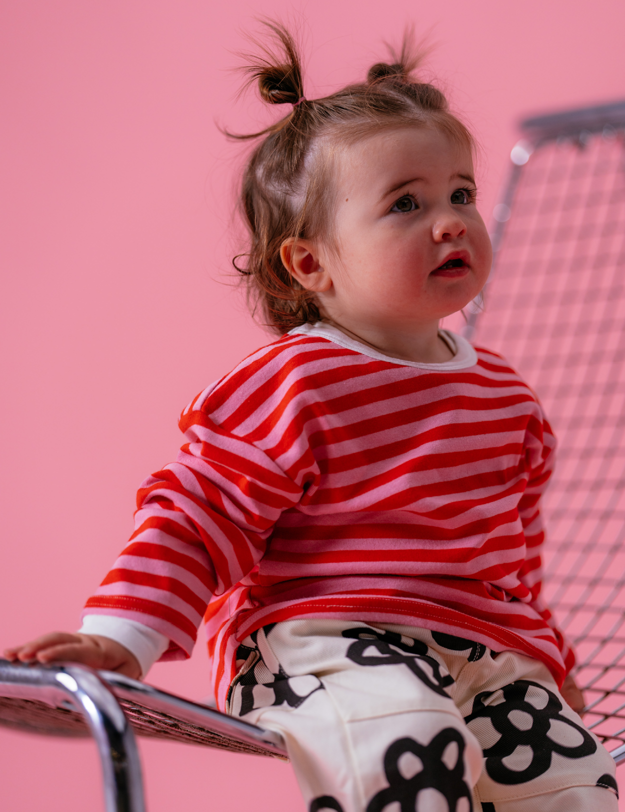 Long Tee in Cherry Stripe