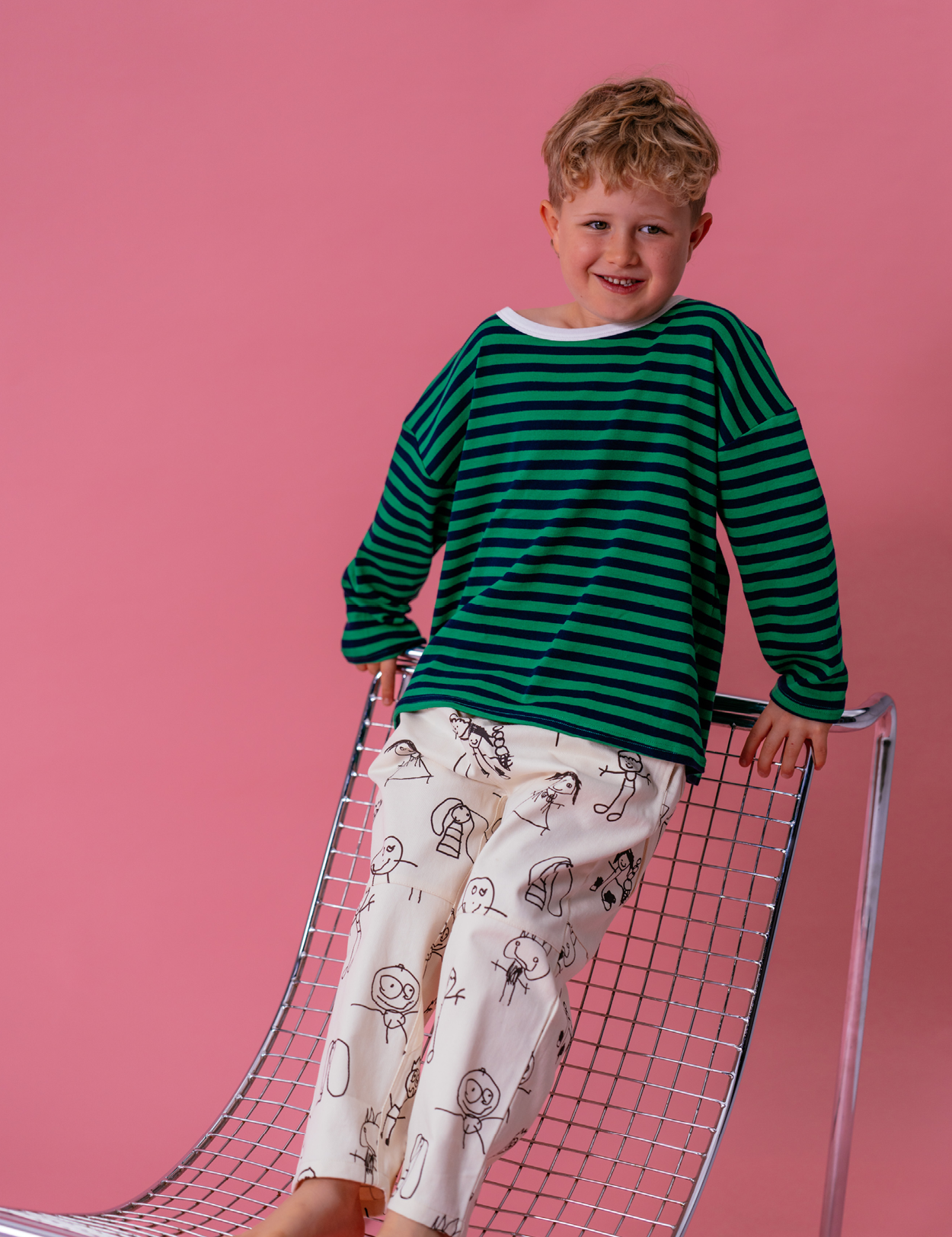 Long Tee in Apple Stripe