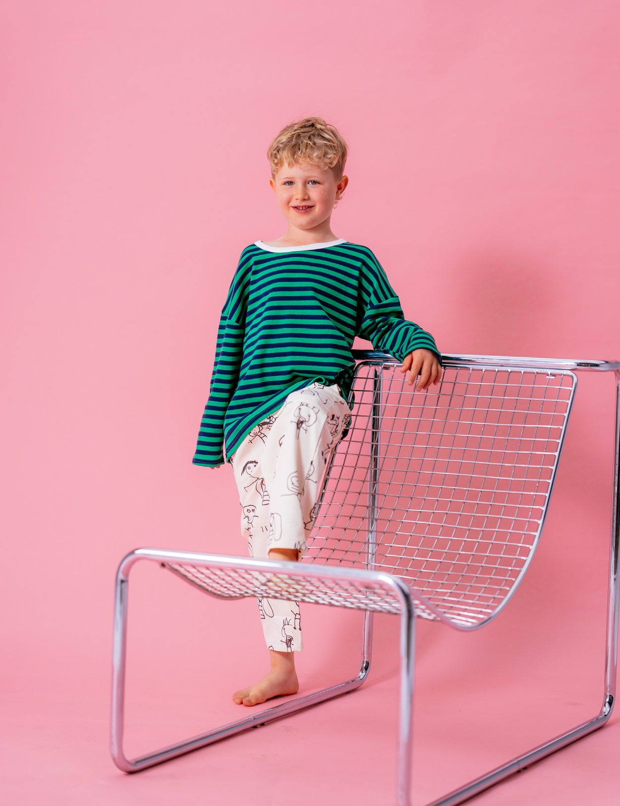 Long Tee in Apple Stripe