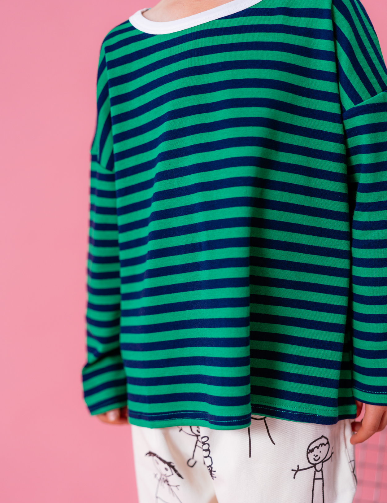 Long Tee in Apple Stripe