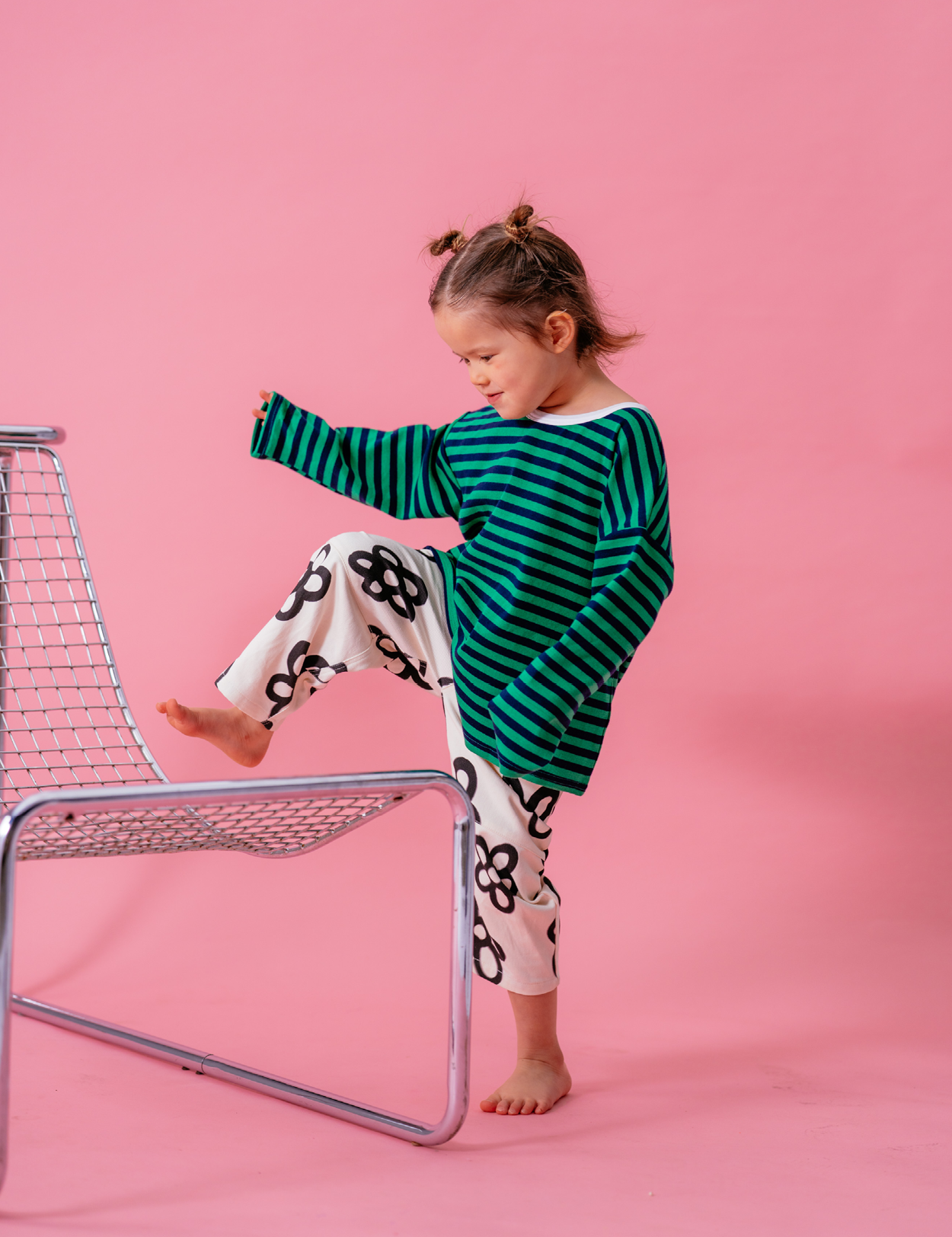 Long Tee in Apple Stripe