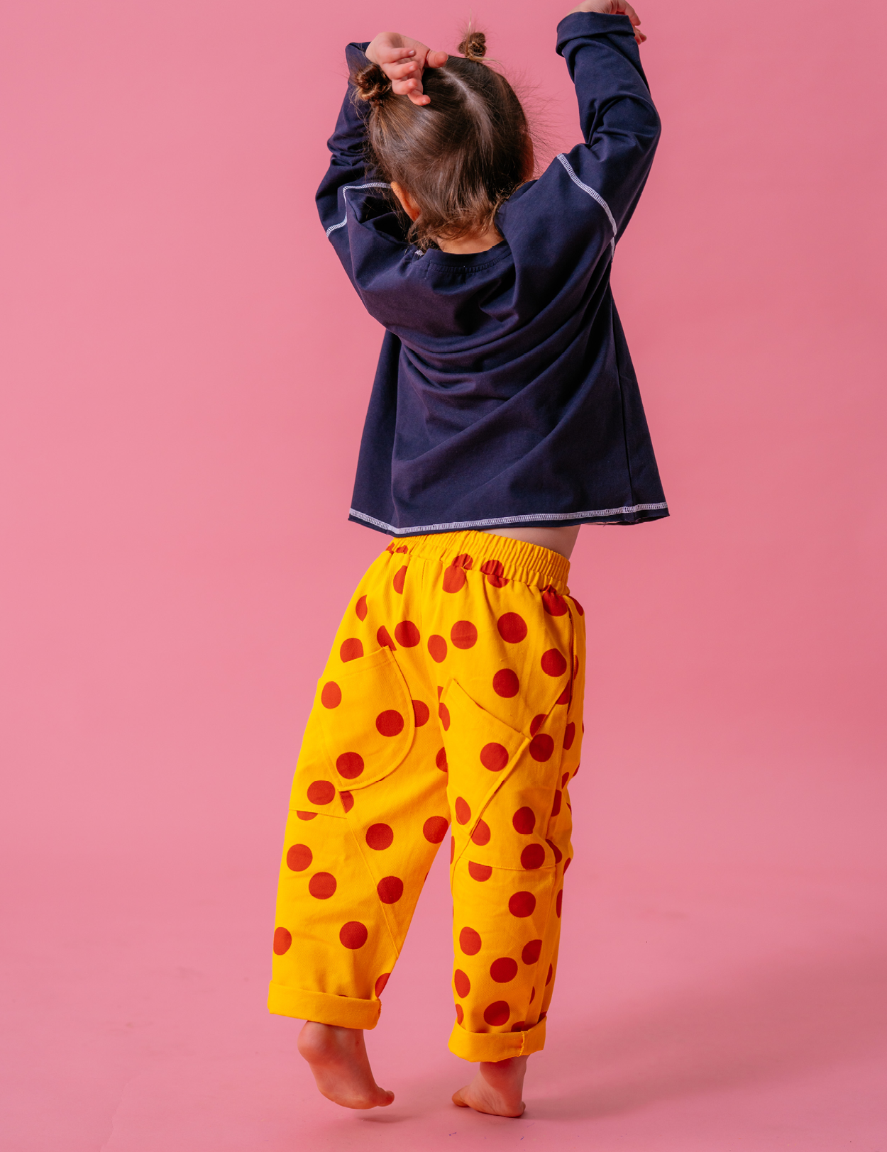 Pocket Pants in Yellow Polka