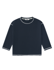 Raw Hem Long Tee in Charcoal