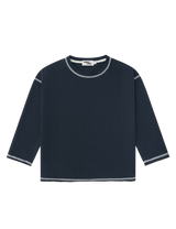 Raw Hem Long Tee in Charcoal