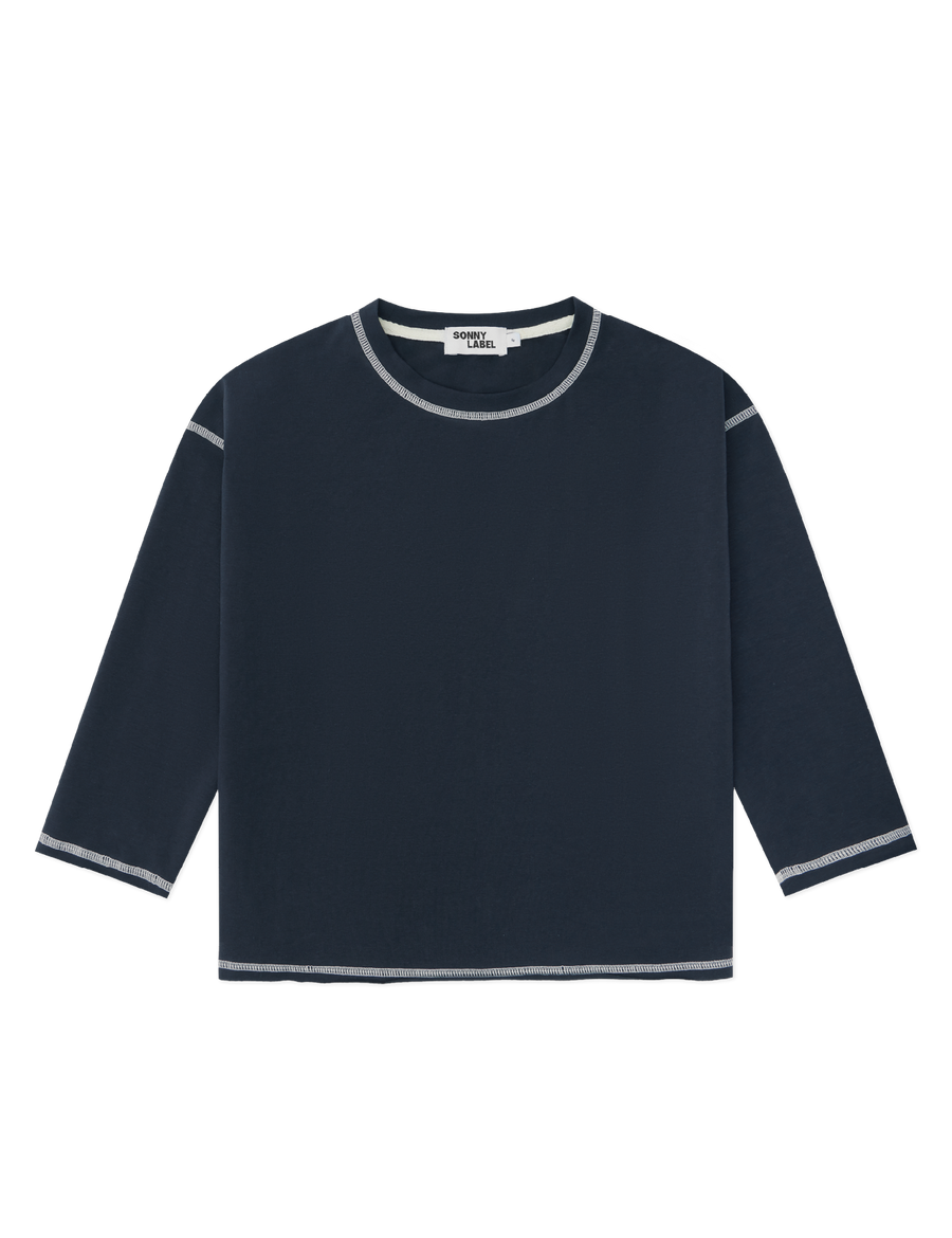 Raw Hem Long Tee in Charcoal